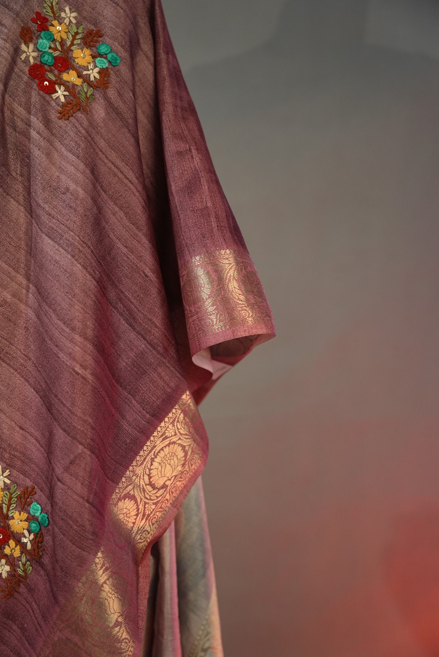 Mauve digital printed saree DS007