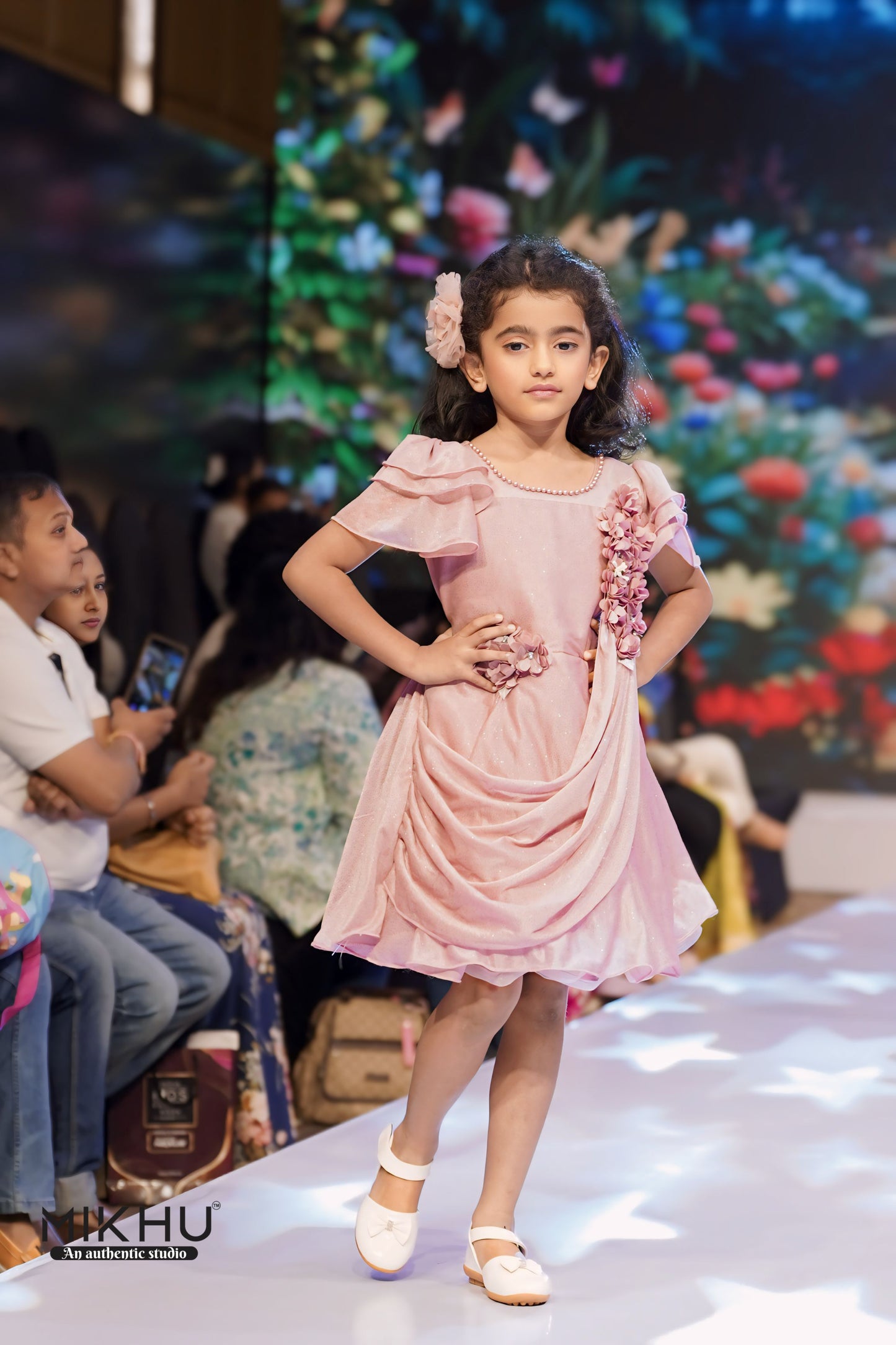 Mauve designer wear kids frock KW001