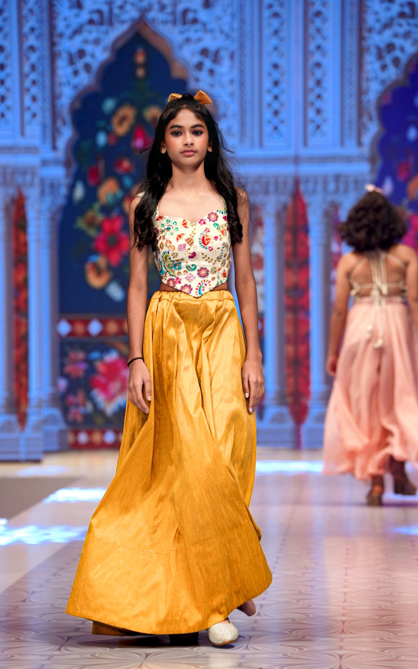 Mustard yellow skirt & top RR002