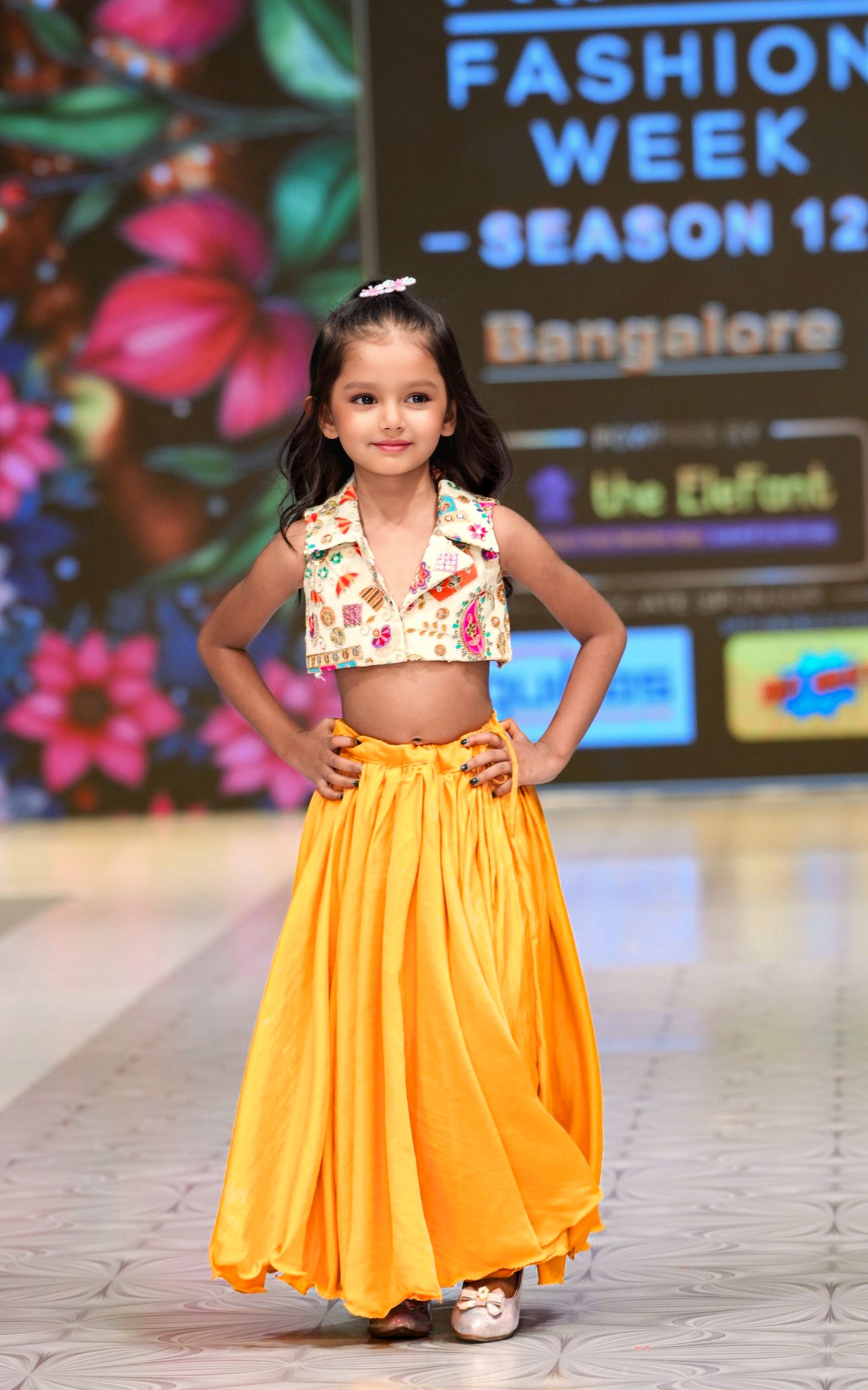 Yellow designer skirt&top RR004