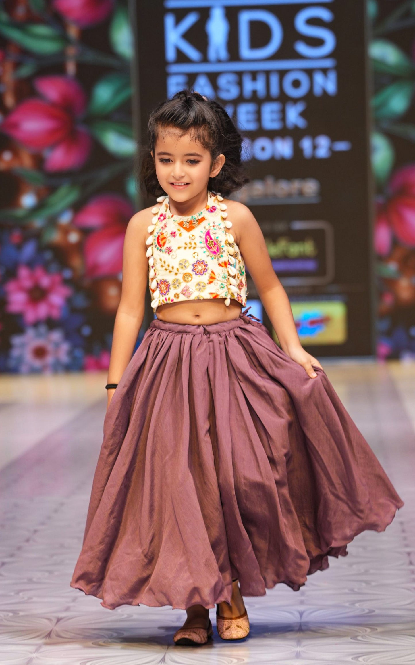Dusky lavender designer skirt & top RR009