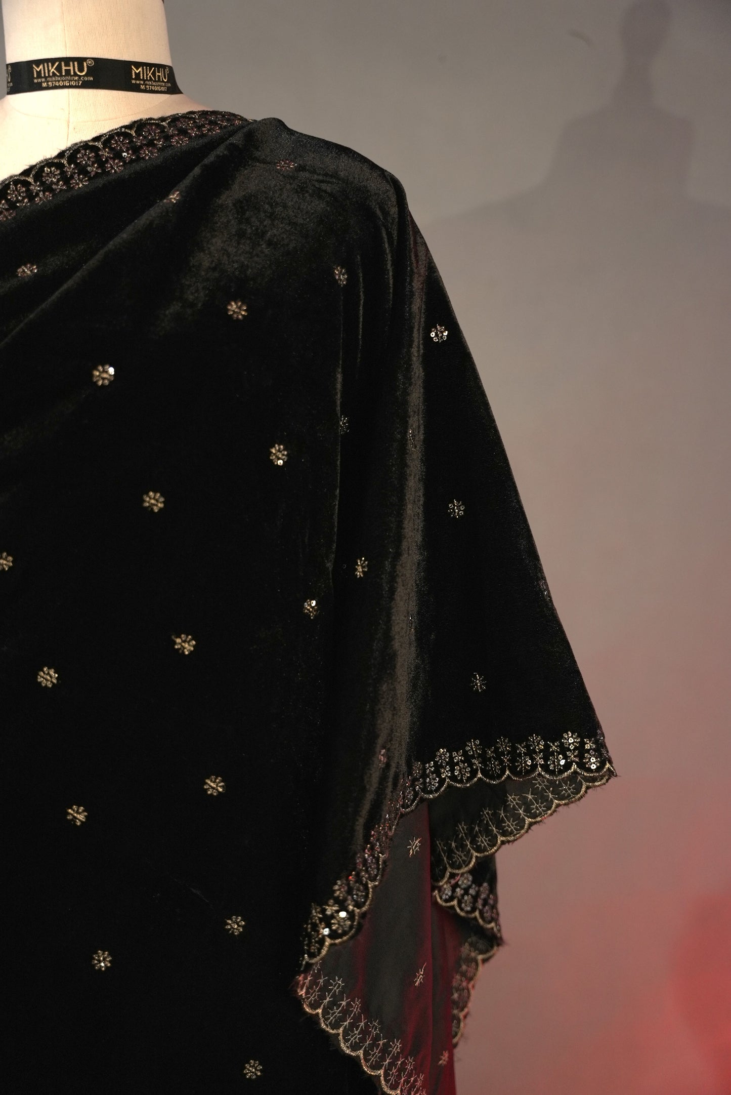 Black Velvet Designer Saree DS009