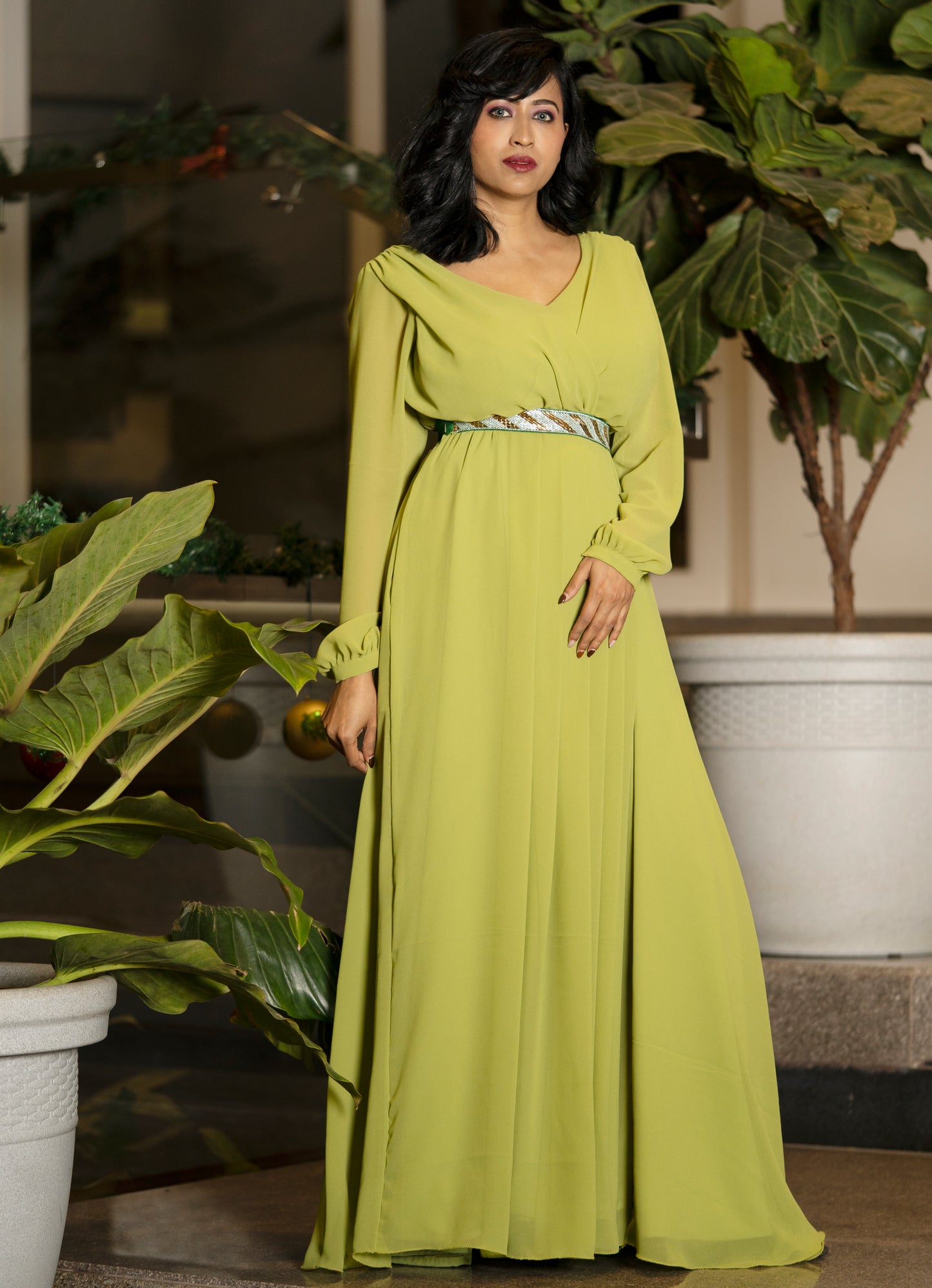 Green pastel gown GN021