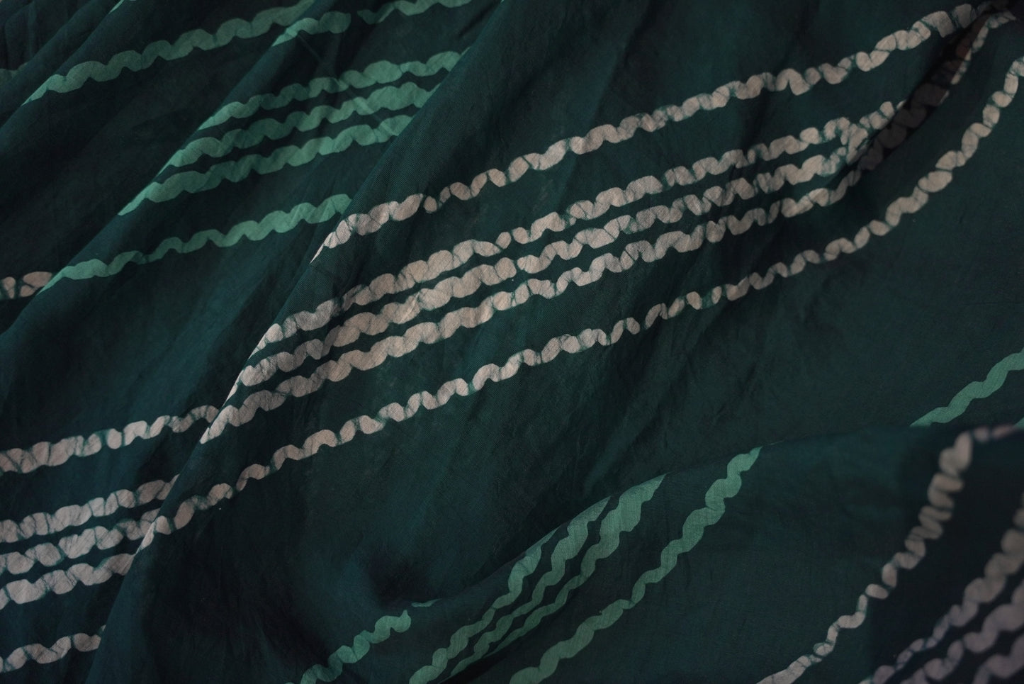 Teal Batik print saree CS008