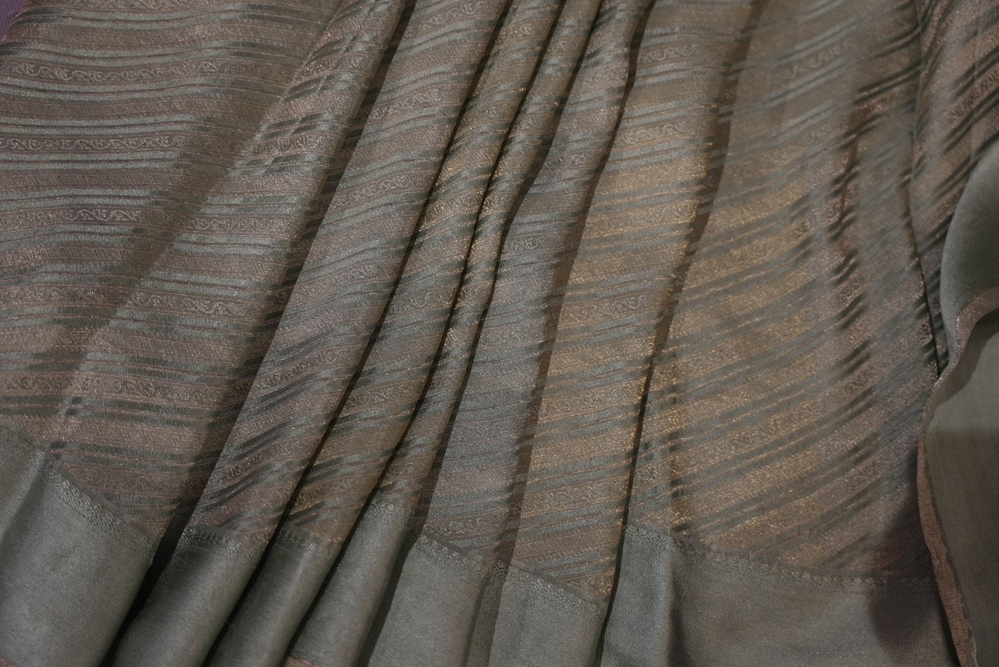 Dusky Olive Banarasi silk saree BS003