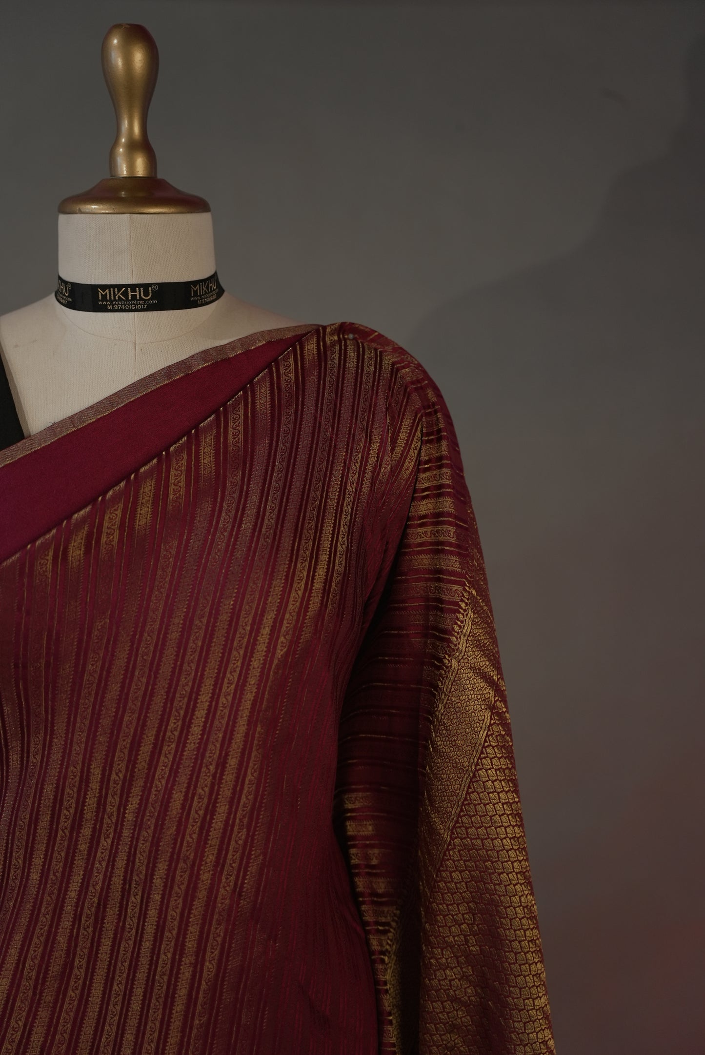 Wine Banarasi Silk saree BS002