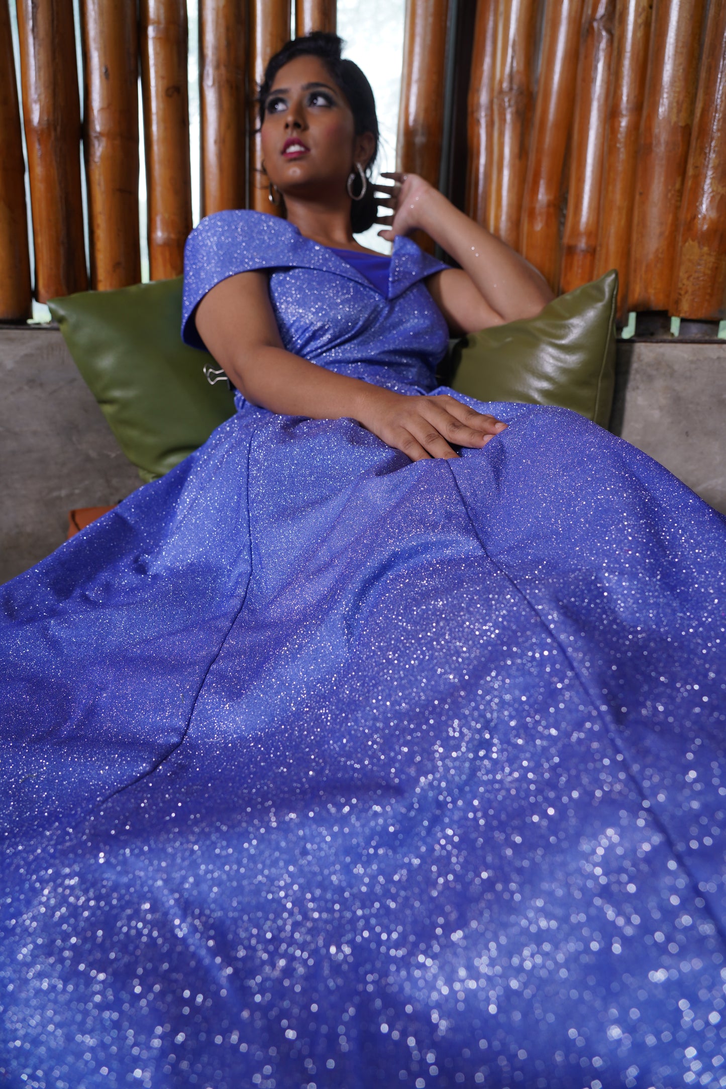 Elegant blue sparkling gown GN014