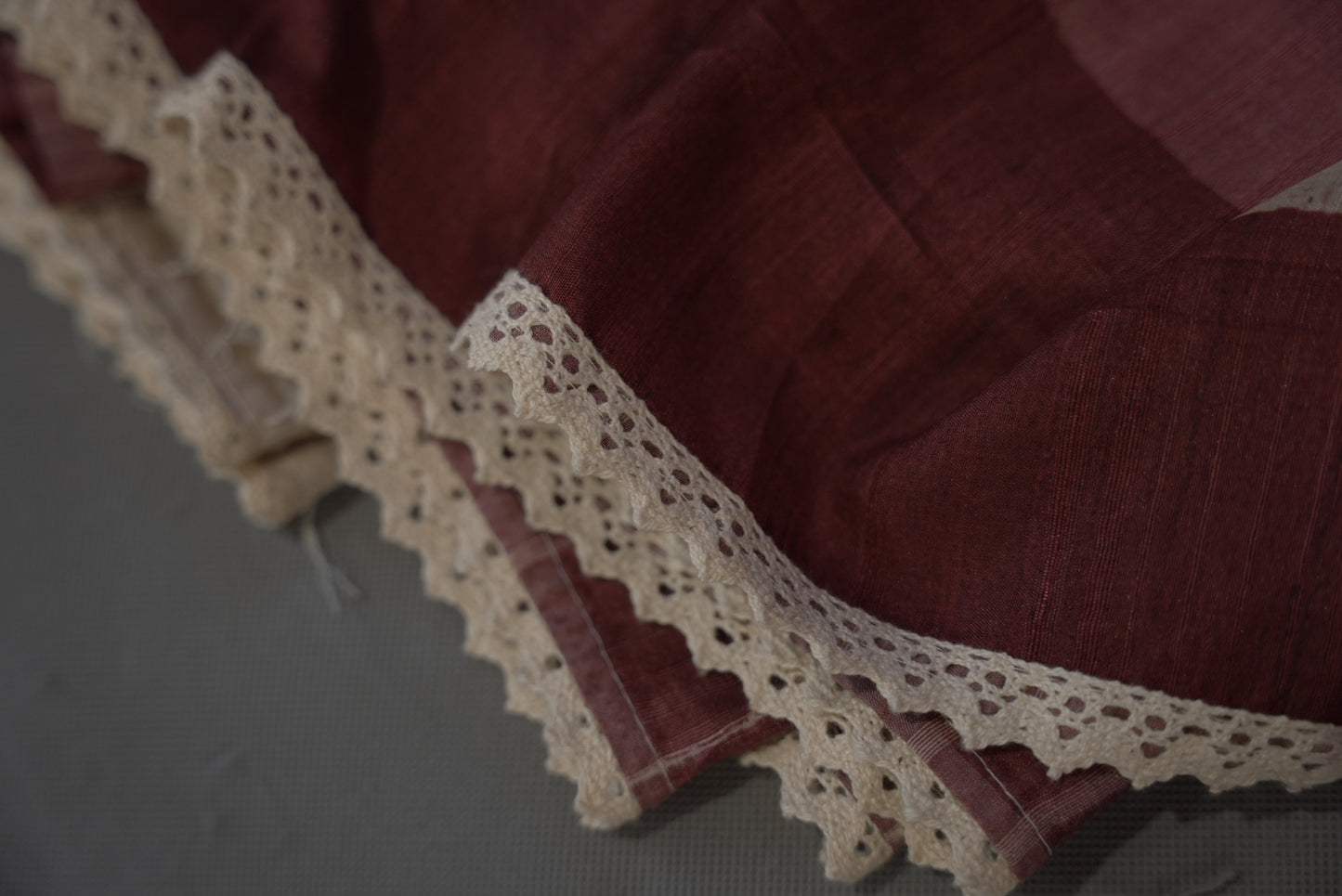 Mauve red Chanderi Cotton saree CC004