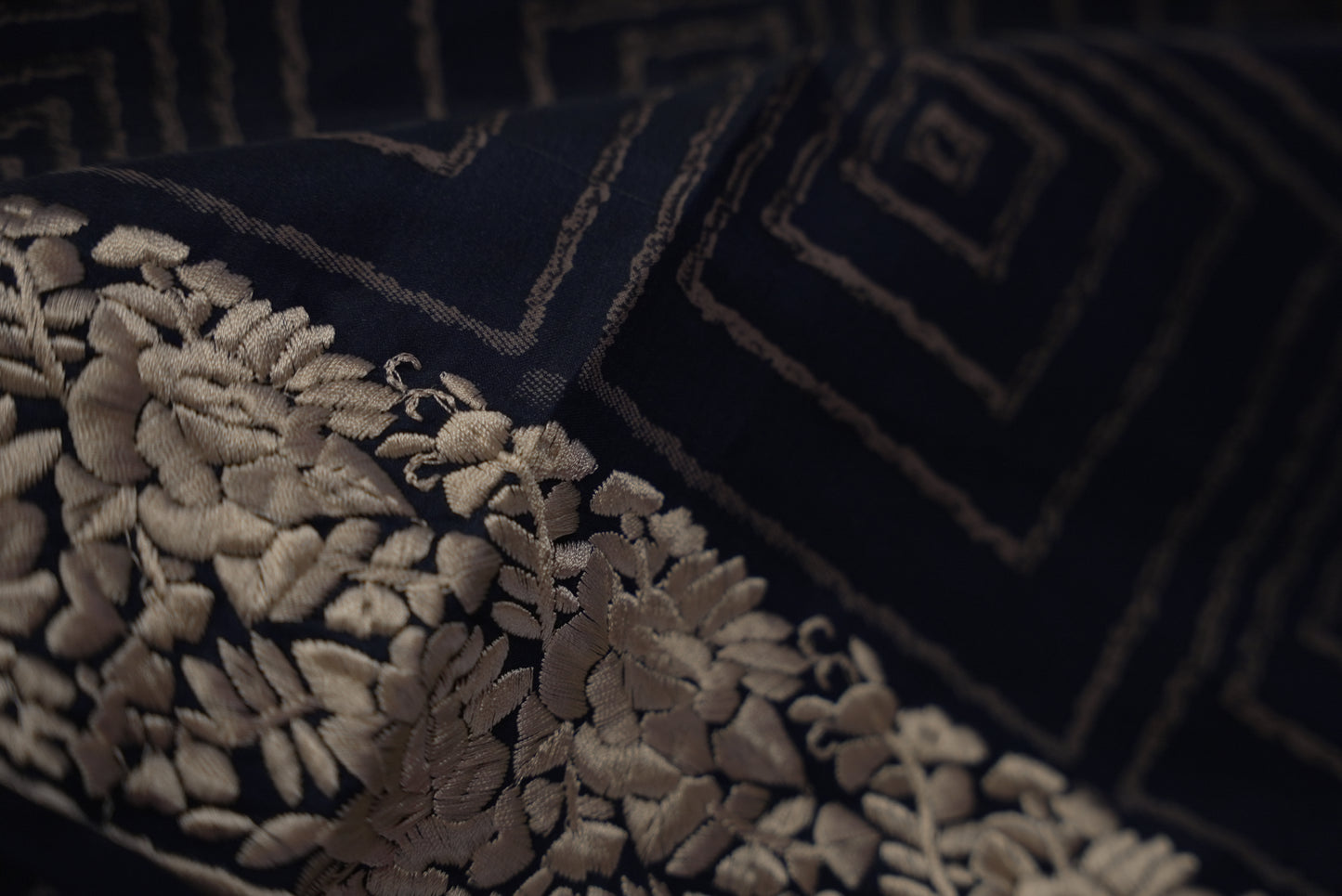 Navy blue cotton saree CS009