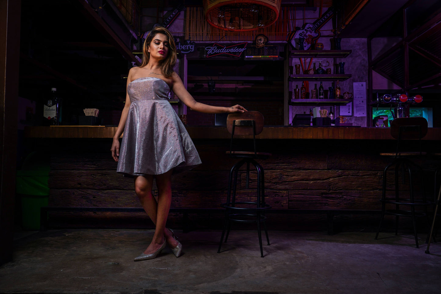 Short sparkling frock WW003