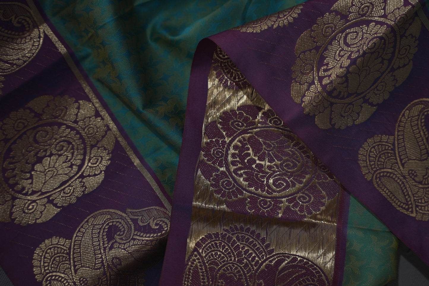 Sea green cotton silk saree CS012