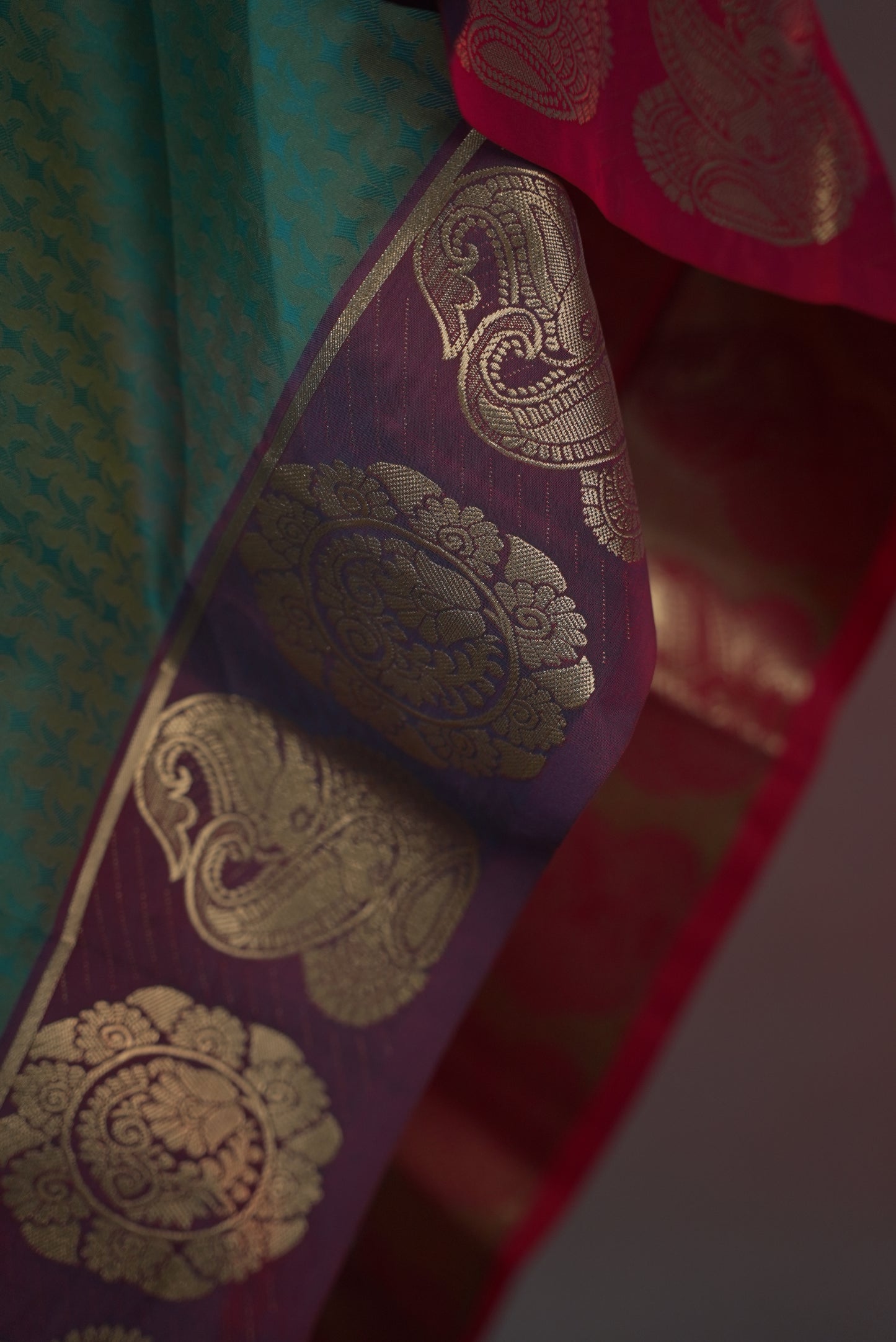 Sea green cotton silk saree CS012