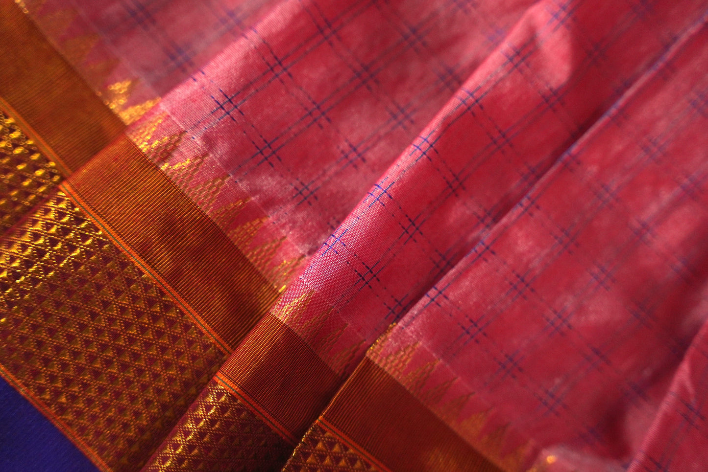 Onion pink cotton silk saree CS011