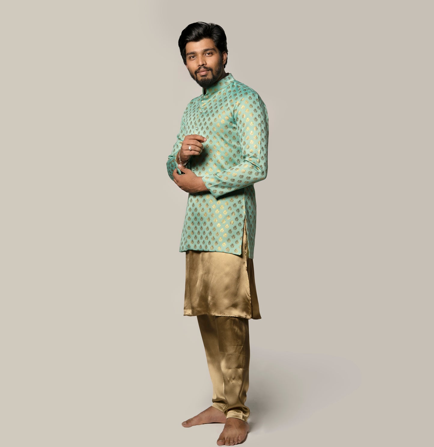 Turquoise Men's ethnic wear MW007