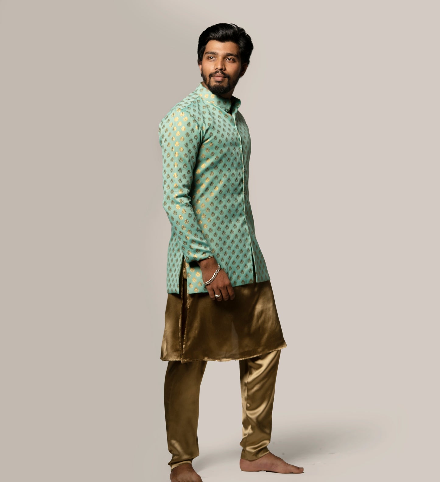 Turquoise Men's ethnic wear MW007