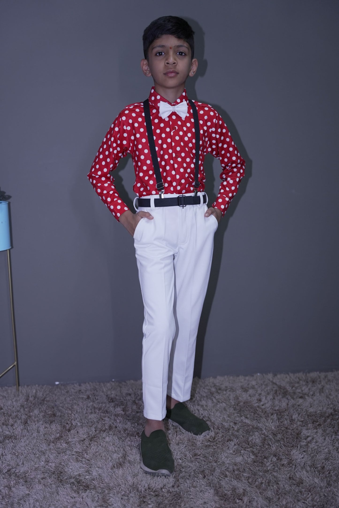 Boys Polka doted suspender set KW048