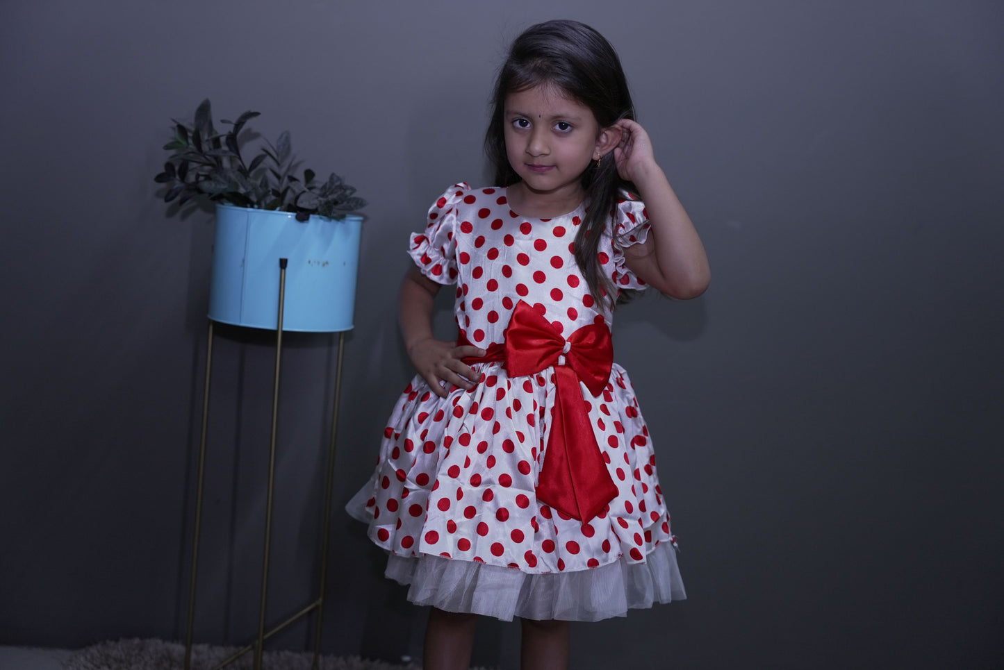 Kids polka dot frock KW047