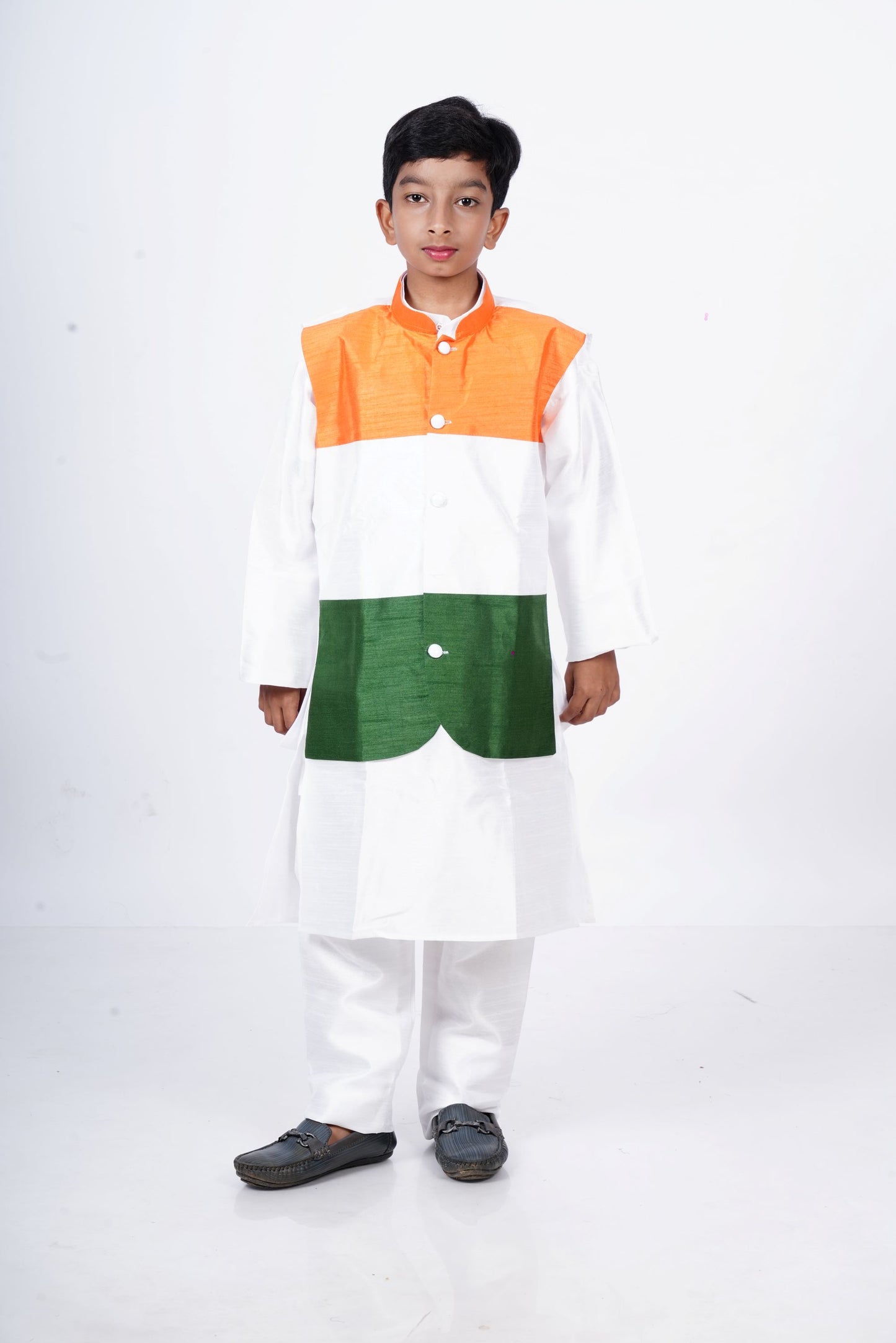 Boys tricolour Kurta with pyjama
