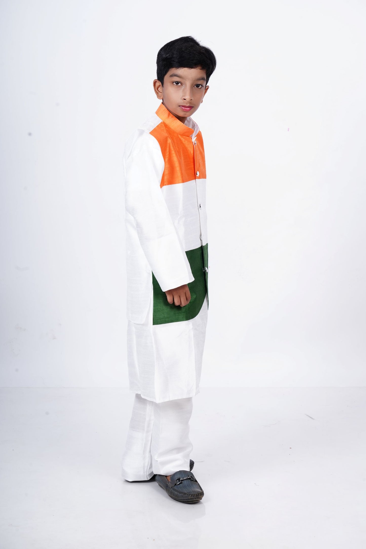 Boys tricolour Kurta with pyjama