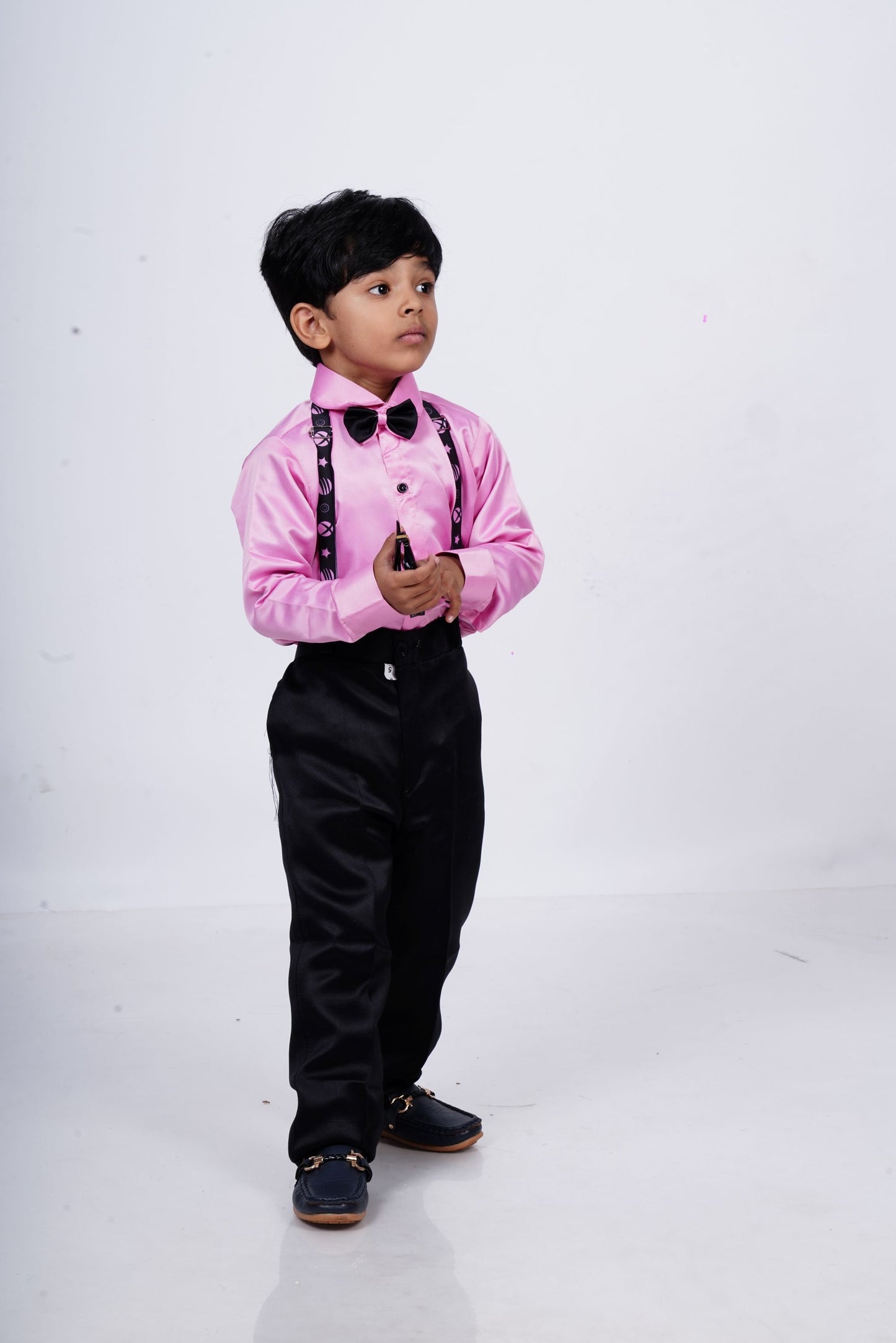 Boys pink and black suspender set KW067