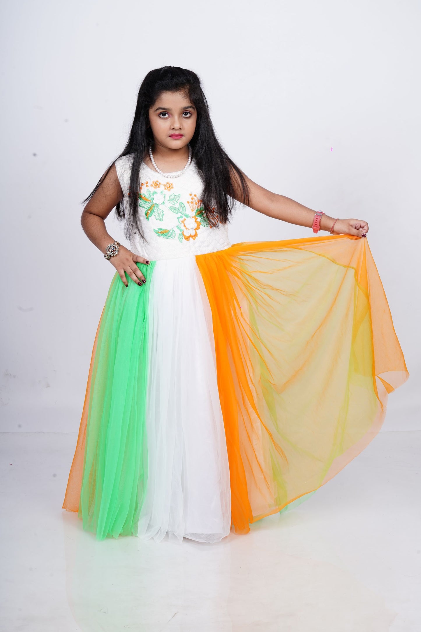 Girls tricolor gown
