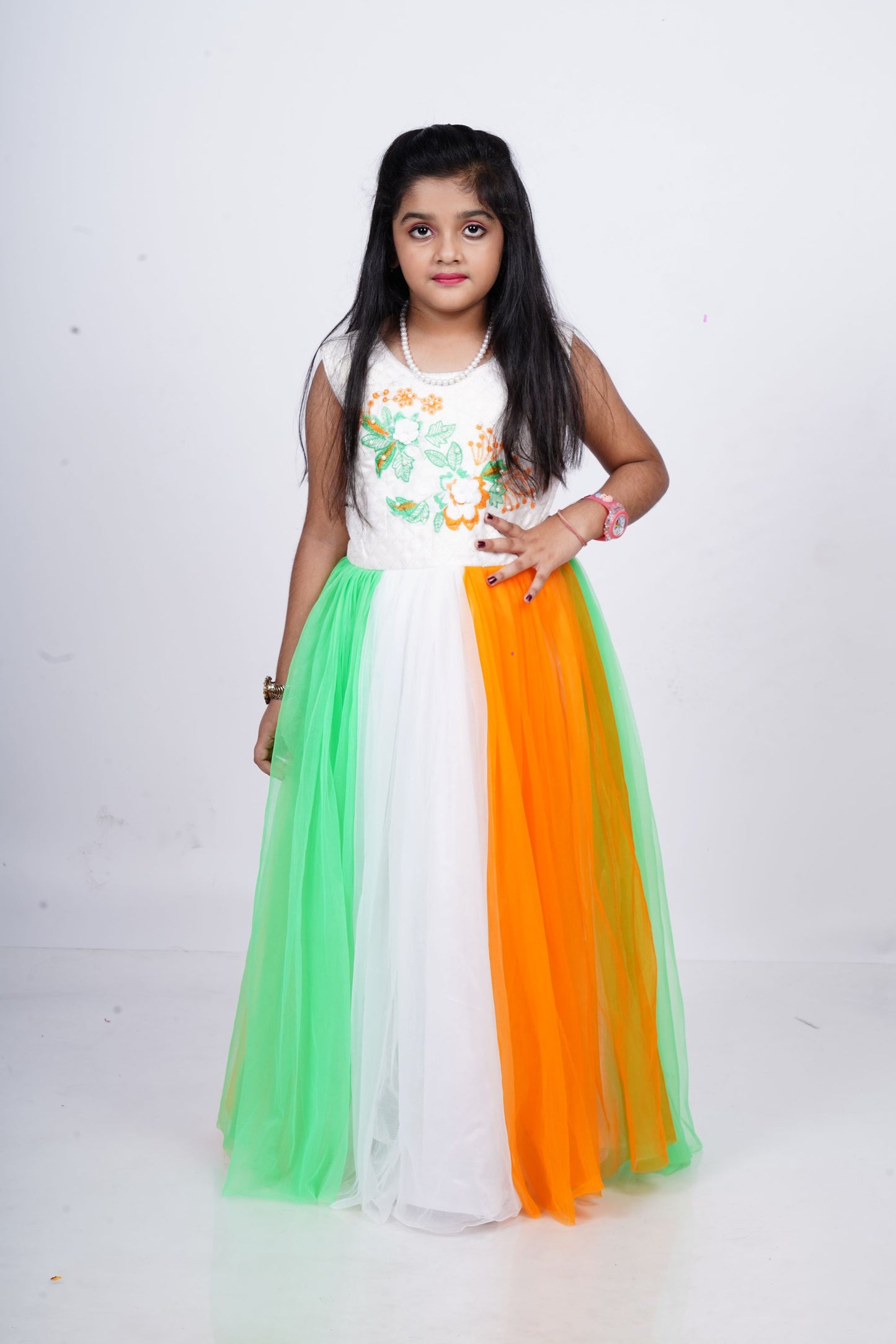 Girls tricolor gown