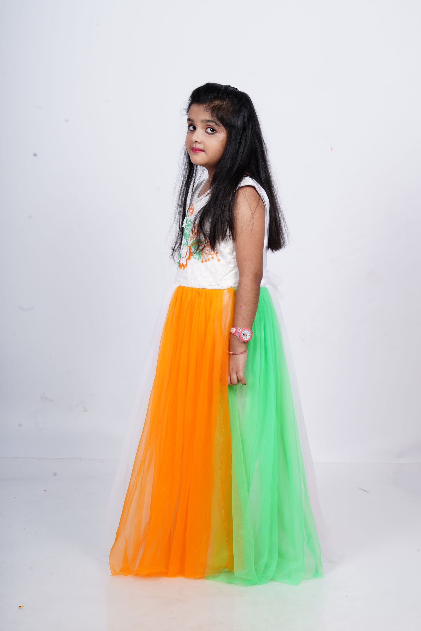 Girls tricolor gown