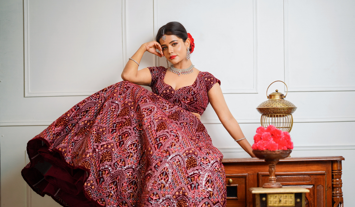 Red Wedding lehenga LH011