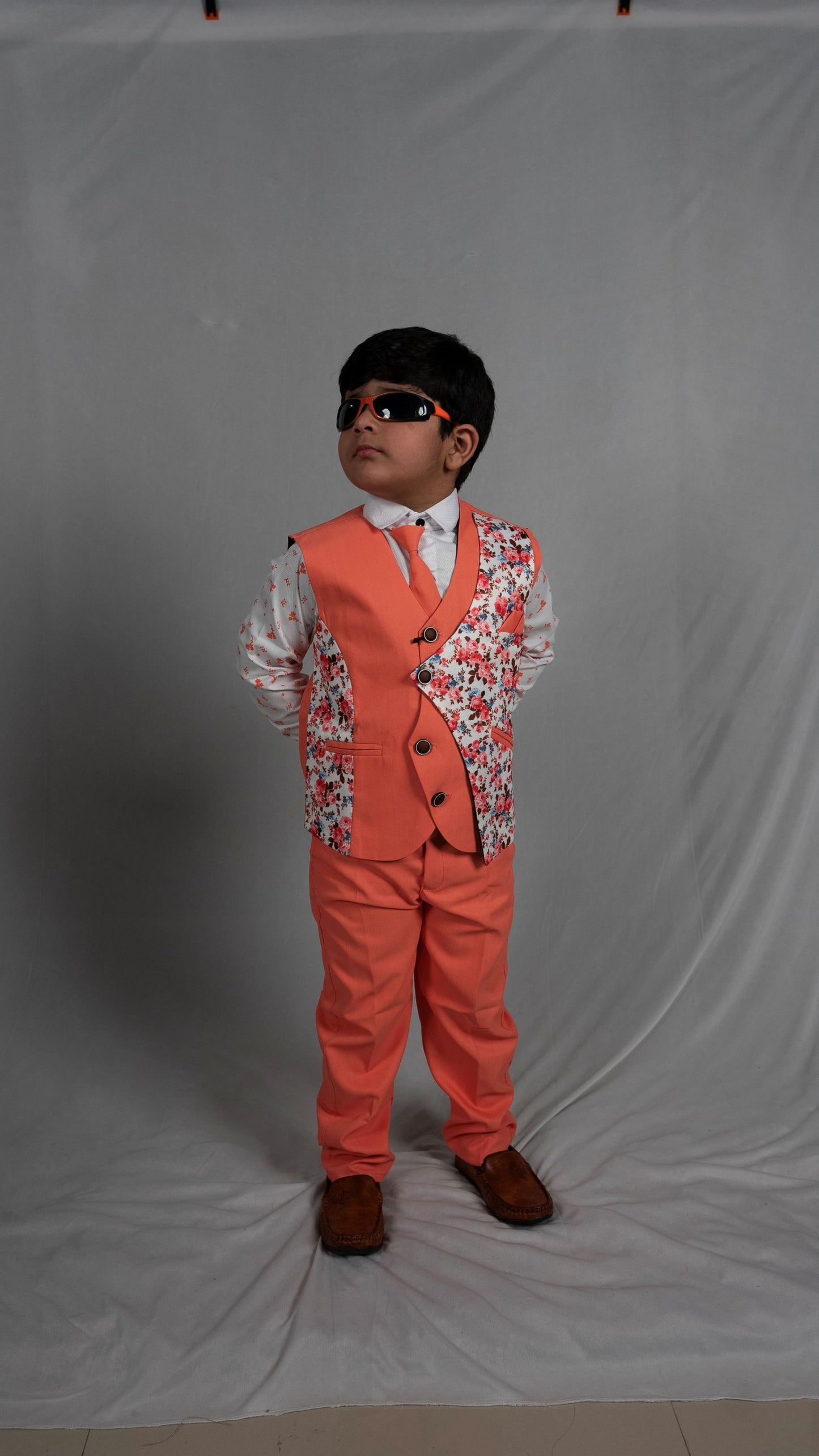 Peach color boys suit set KW049