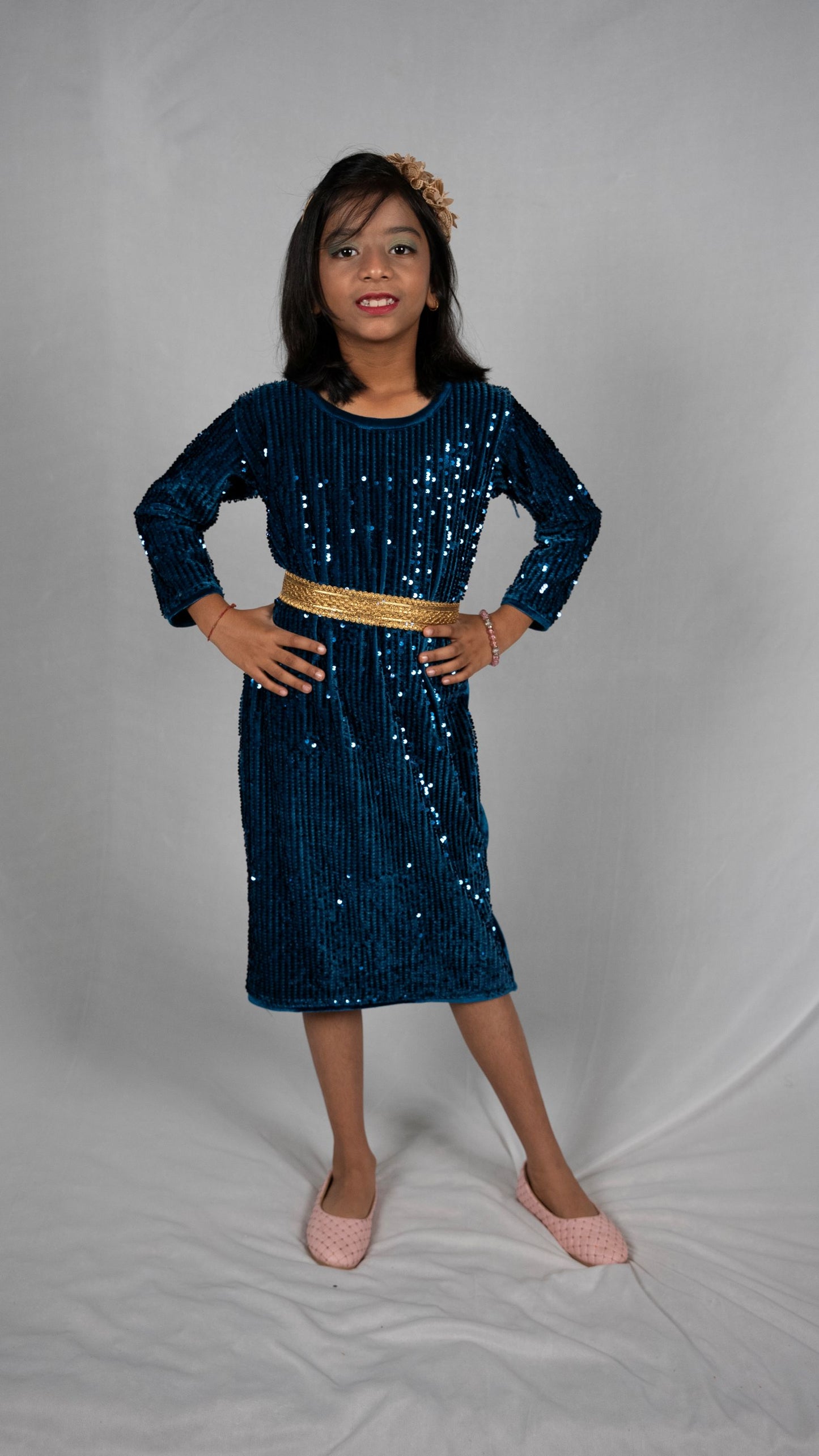 Teal sheath dress KW015