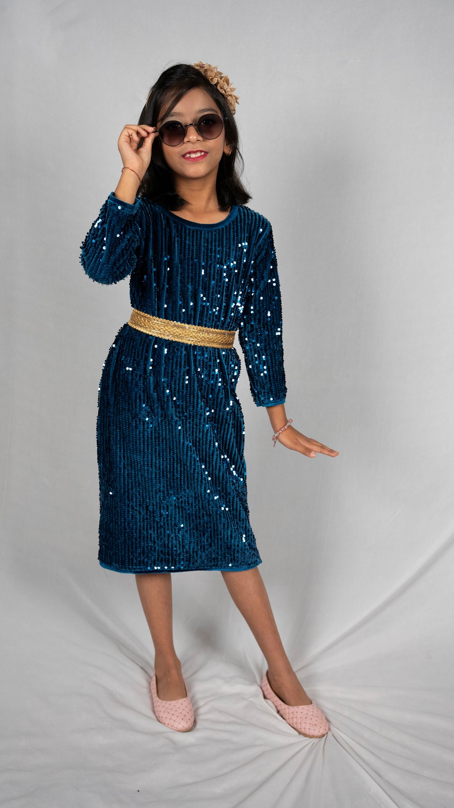 Teal sheath dress KW015
