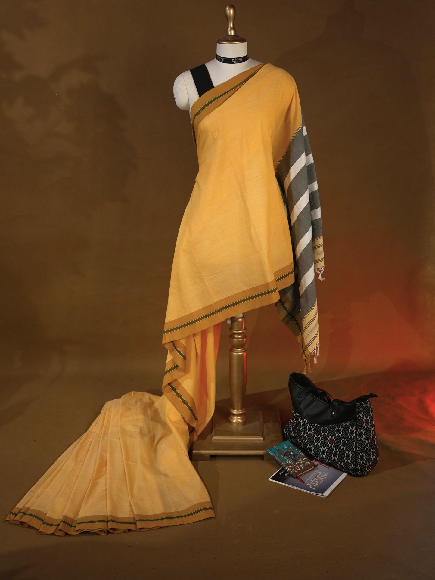 Yellow elegant cotton saree CS006