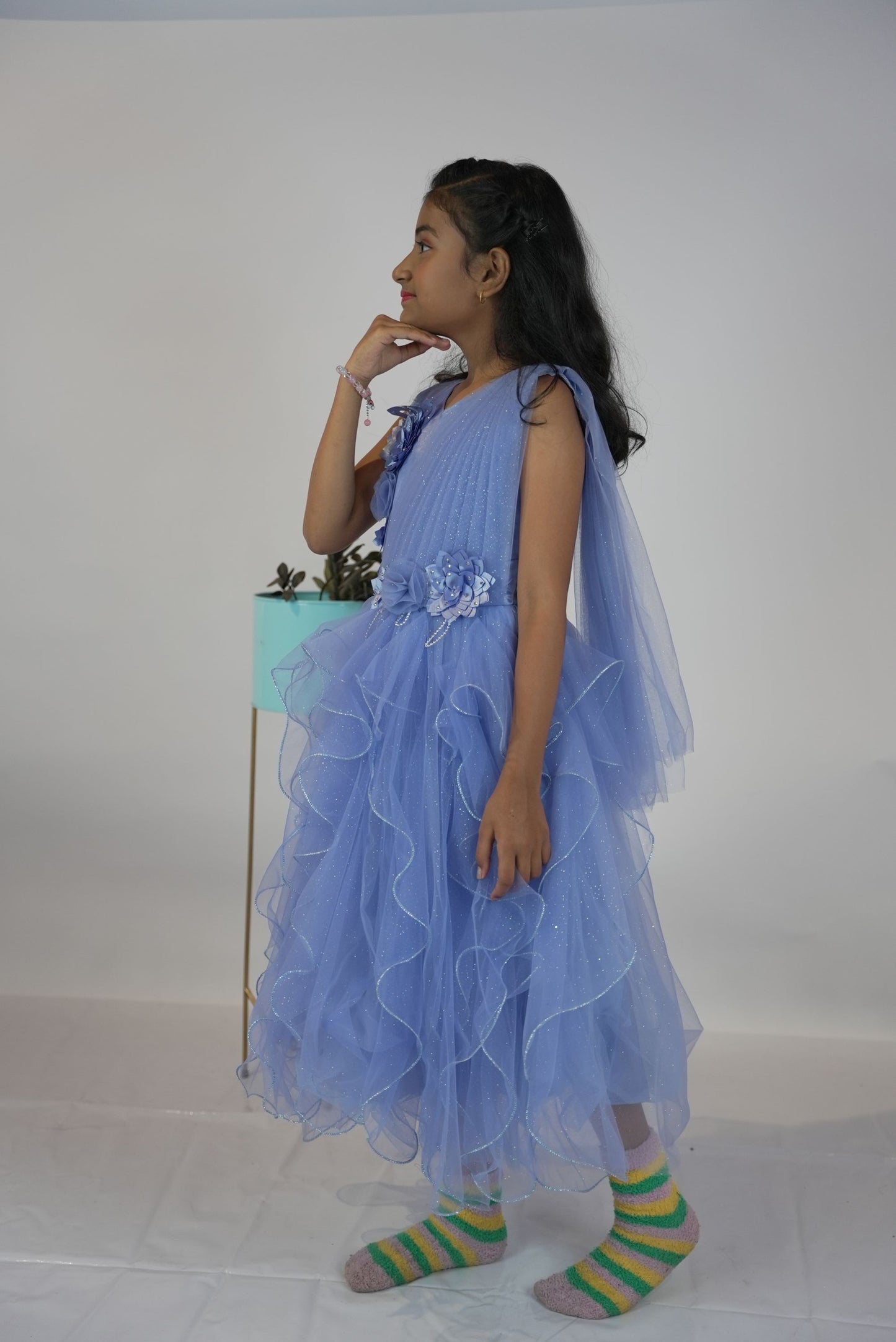 Powder blue frock KW052