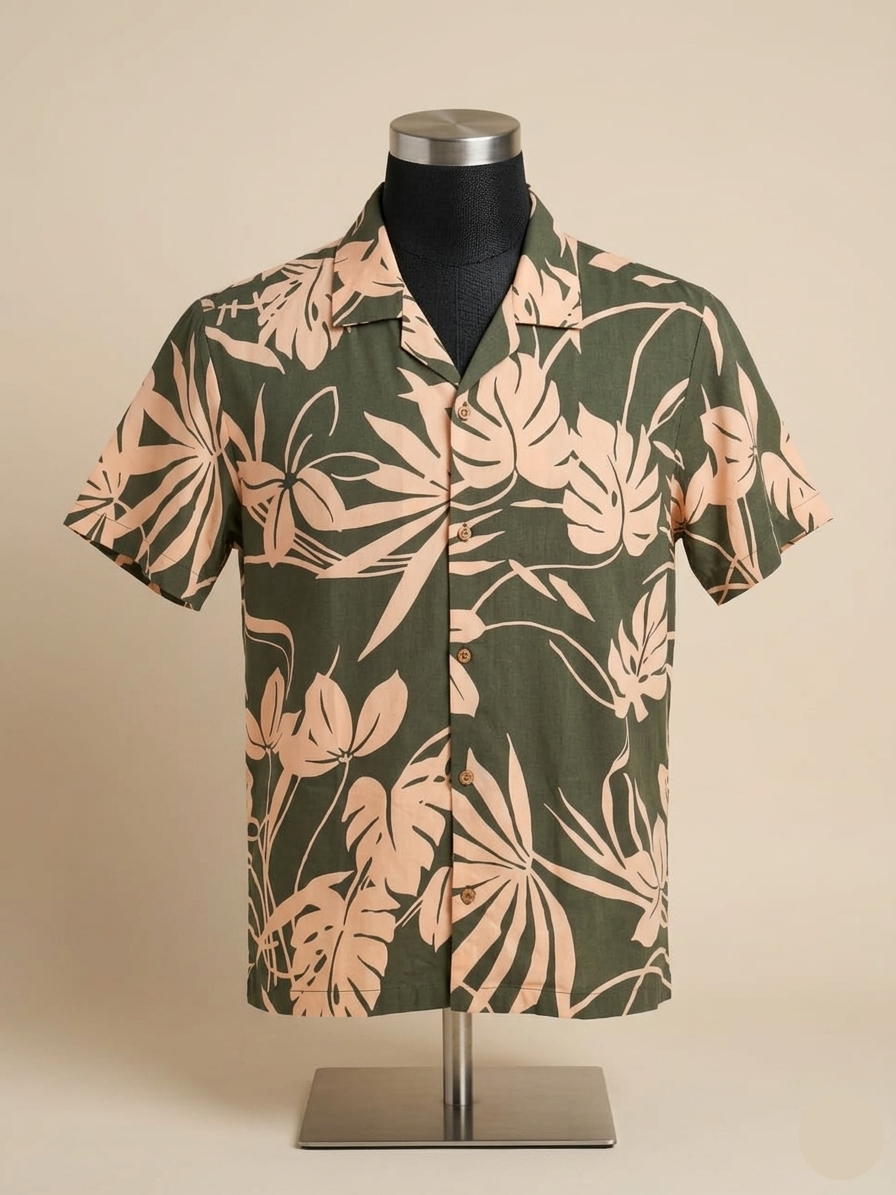 Tropical leaf printed shirt