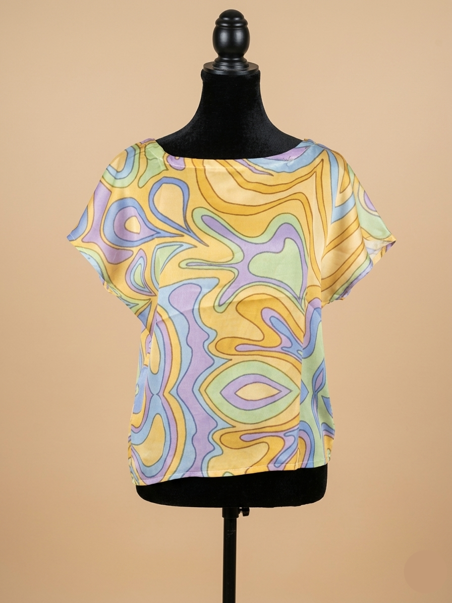 Boho printed sheer top