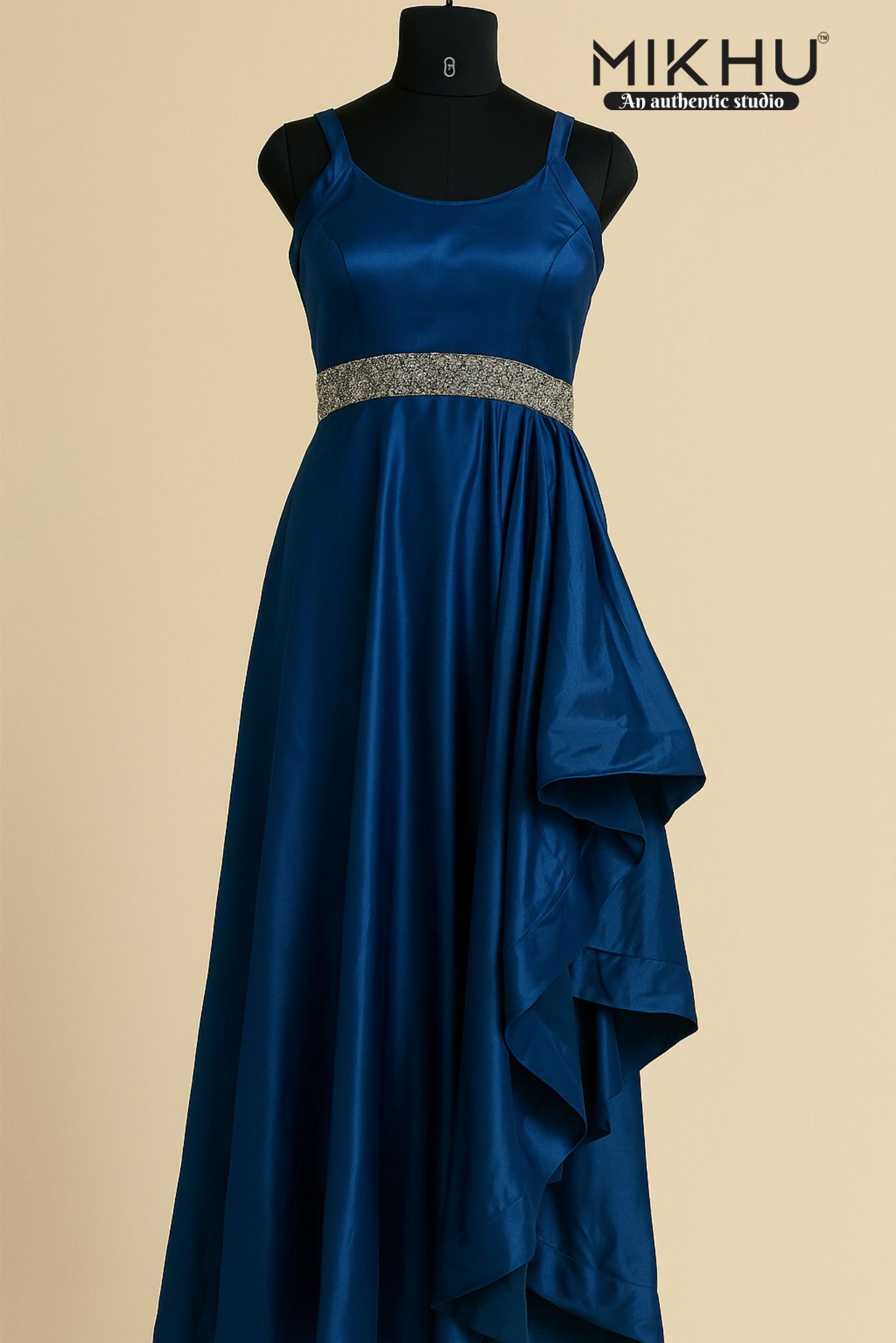 Teal party wear gown GN005