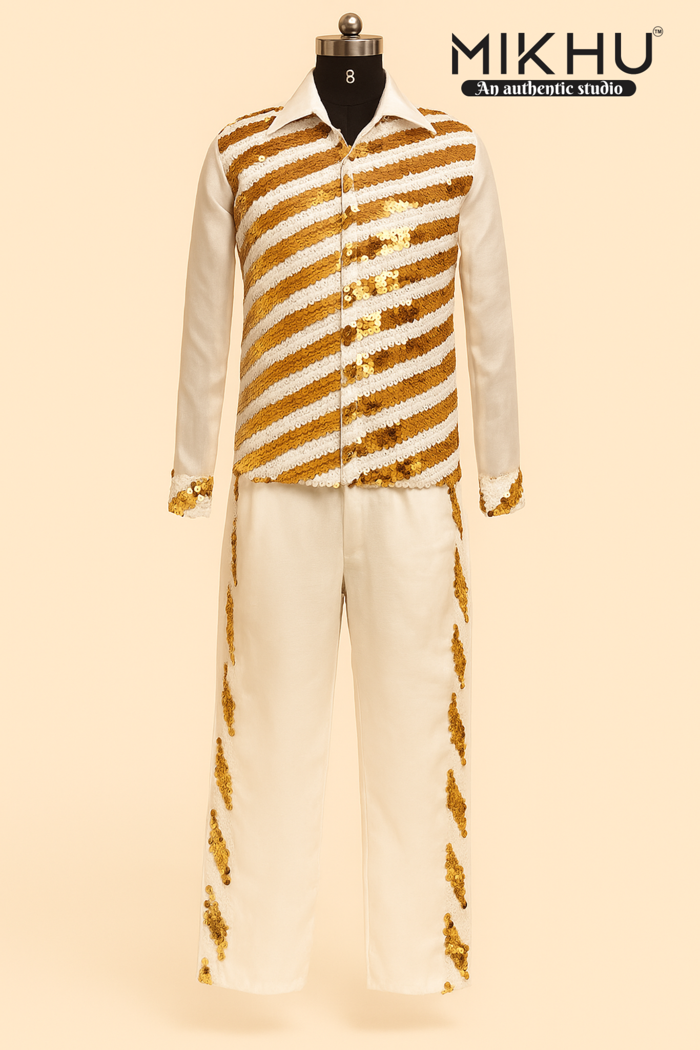 Boys white and gold partywear