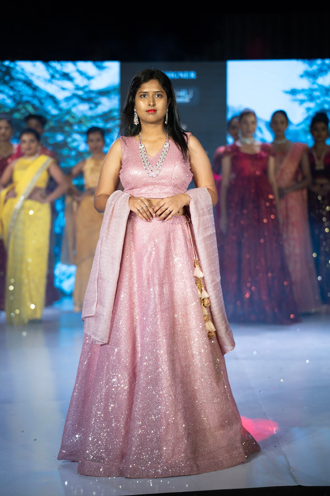 Pink lehenga blouse LH005