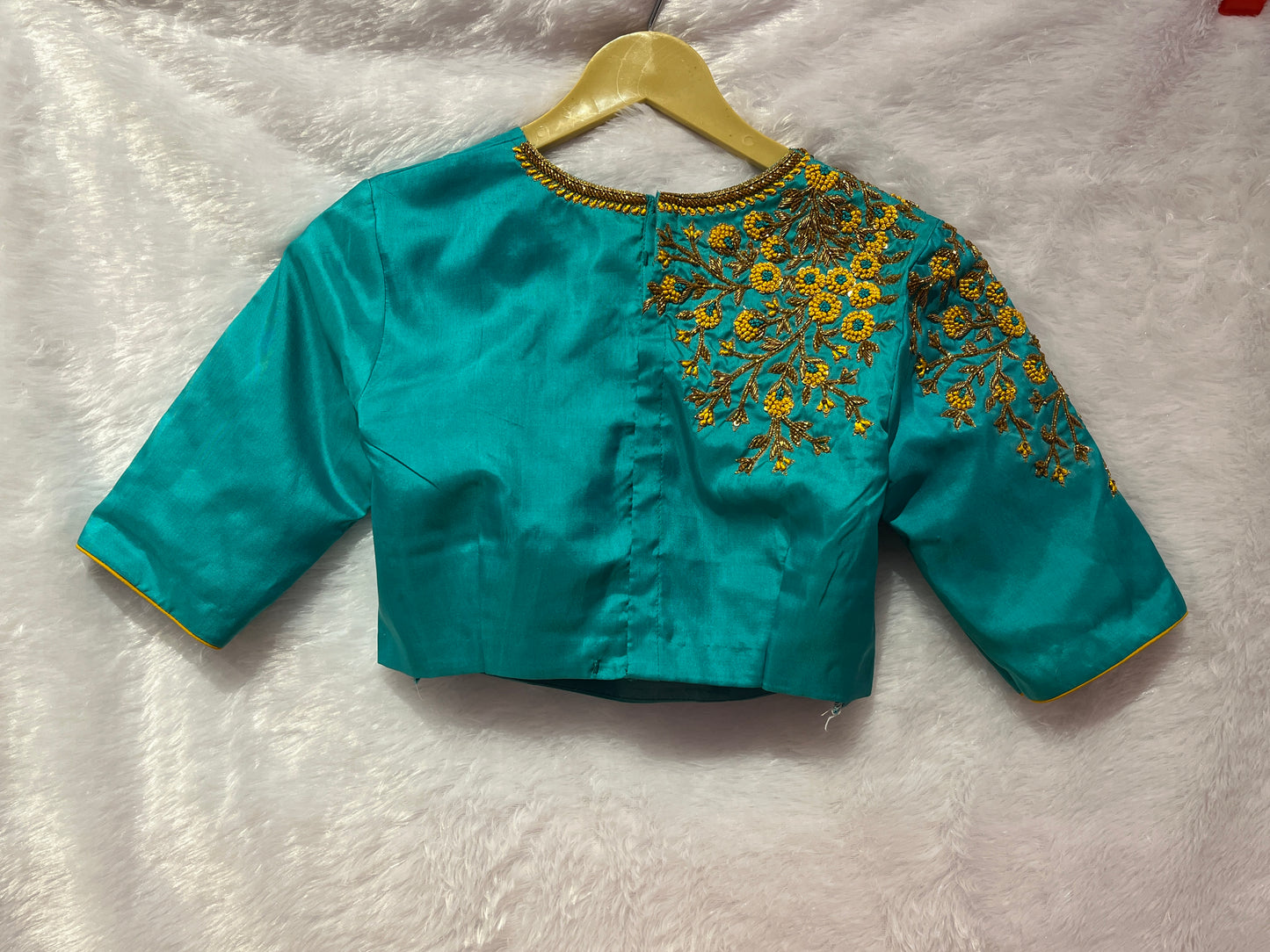 Blue aariwork blouse