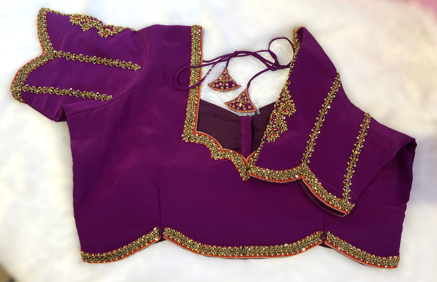 Purple handwork blouse