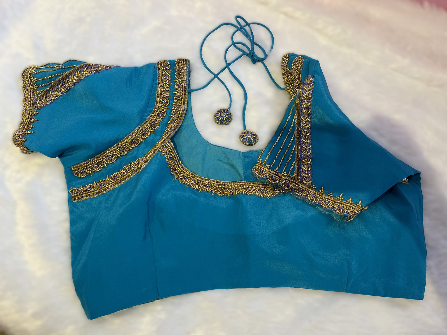 Light blue handwork blouse