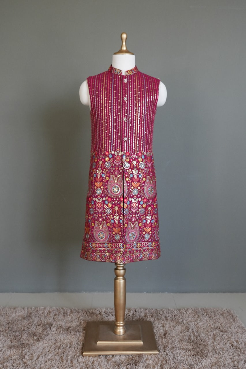 Dark Pink men's ethnic wear suit MW006