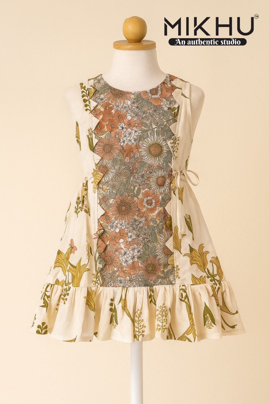 Floral Printed offwhite frock KW039