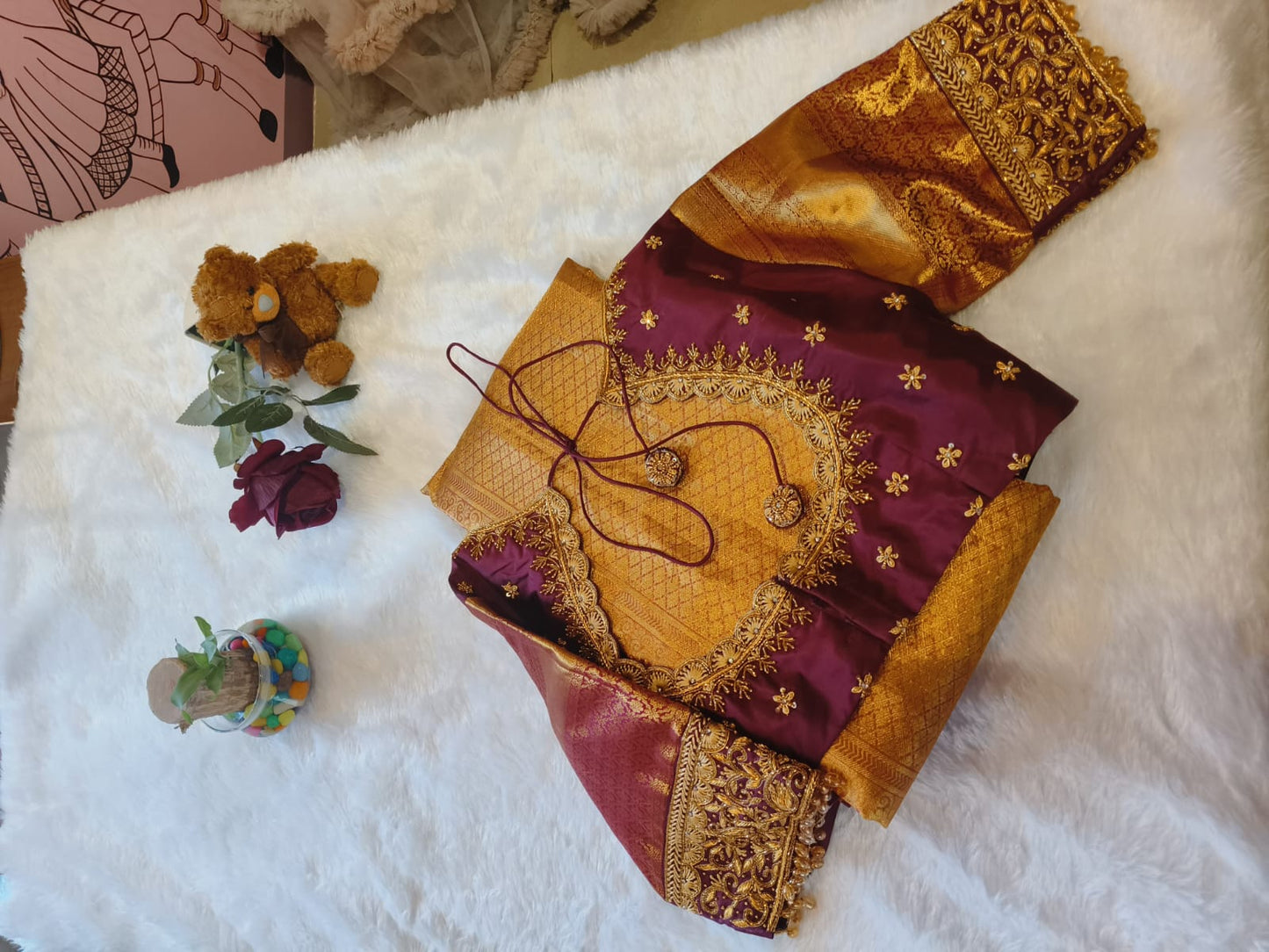 Purple handwork blouse