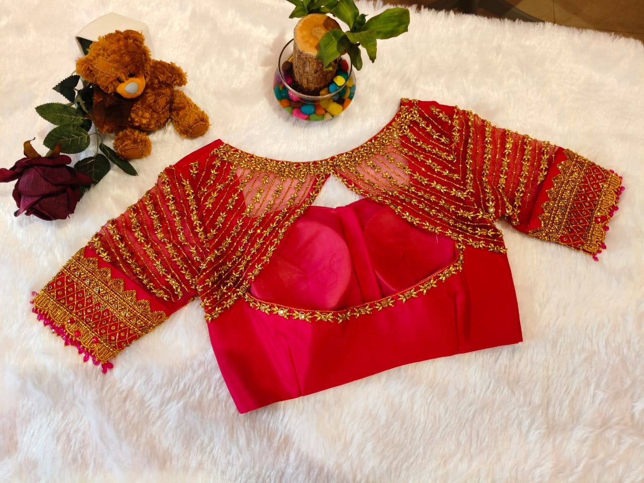 Beautiful pink handwork blouse