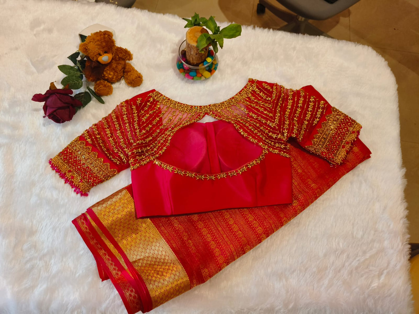 Beautiful pink handwork blouse