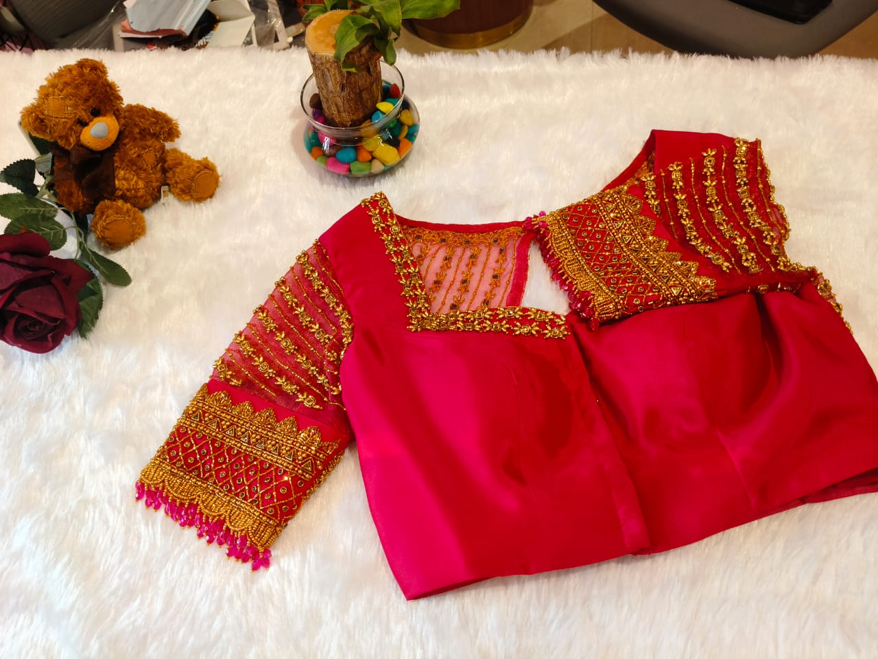 Beautiful pink handwork blouse