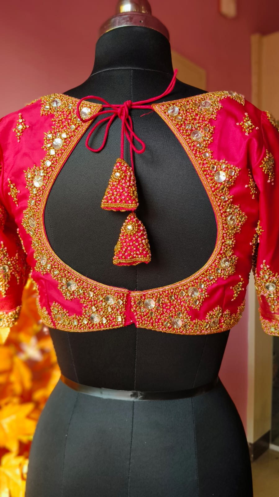 Beautiful pink hand work blouse