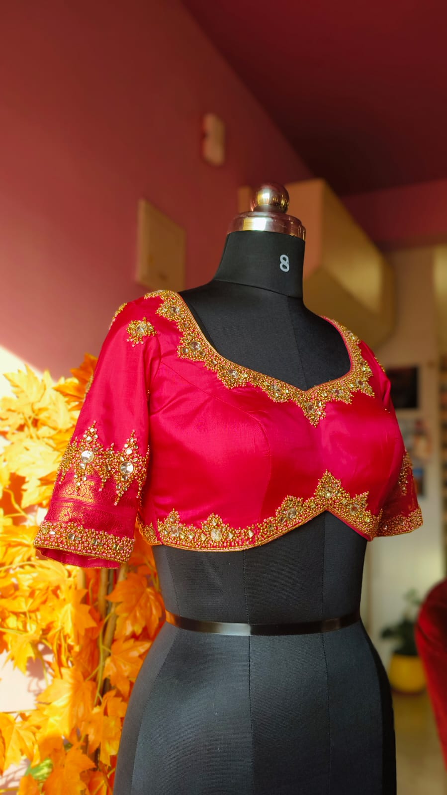 Beautiful pink hand work blouse