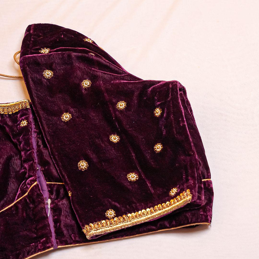 Purple velvet blouse